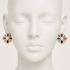 White silicone head with Swarneva Navratna earrings – correct scale and earlobe placement, 11.5g