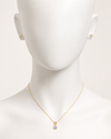Mannequin wearing a gold necklace with a small pendant on a white background