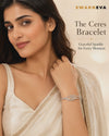 The Ceres Bracelet video – gold alloy, cubic zirconia stones, 45 x 55 mm, 9.2 grams, model styling hinged bracelet