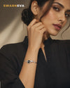The Classic Black Disc Bracelet by Swarneva – silver plated black disc with crystal jewelry video | L48mm x W58mm 14.5g
