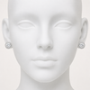 White silicone head with Swarneva Lumina Circle Earring – close-up of round solitaire with continuous micro-pave circle, 3.6g