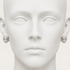 Swarneva Panther with Ruby Eyes Studs on dummy head – 17x15mm panther face shape, ruby eyes, white diamond pave