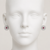 White silicone head with Swarneva Ruby Center Lattice Stud – close-up of red ruby and geometric diamond lattice, 8.4g