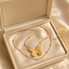 Swarneva Dainty Butterfly Necklace in premium cream luxury jewelry gift box
