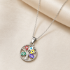Swarneva Destiny Tree Evil Eye Silver Necklace silver tree of life with evil eye charm pendant product photography