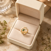 Swarneva Double Layer Emerald Baguette Ring in premium cream luxury jewelry gift box