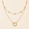 Swarneva Gold Double Layer Circle Necklace satellite choker chain circle pendant layered set 7.1g product photography