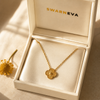 Swarneva Golden Core Bloom Necklace in premium cream luxury jewelry gift box