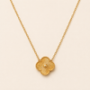 Swarneva Golden Core Bloom Necklace textured sunburst bloom pendant 15x15mm gold-tone satellite chain product photography