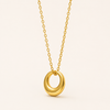 Swarneva Infiniti Arc Necklace chunky open gold circle pendant on cable chain, 5.3g product photography
