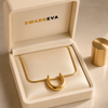 Swarneva Lumina Fluid U-Necklace in premium cream luxury jewelry gift box