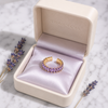Swarneva Lumina Violet Eternity Band in premium cream luxury jewelry gift box