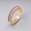 Swarneva Lumina Violet Eternity Band full violet baguette crystal gold-tone open adjustable ring 3.5g product photography