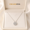 Swarneva Magnetic Rose Clover Necklace in premium cream luxury jewelry gift box