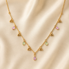 Swarneva Riviera Chevron Necklace delicate pastel drop chevron pendant on gold chain product photography