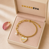 Swarneva Sovereign Split Heart Bracelet in premium cream blush luxury jewelry gift box